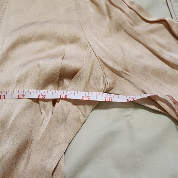 Zara wrap blouse, beige, cream satin blouse, tag - Picture 10 of 10